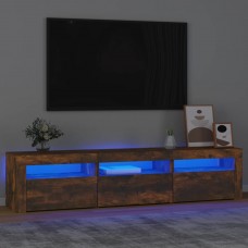 Tv skapītis ar led apgaismojumu, ozolkoka krāsa, 180x35x40 cm