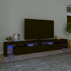 Tv skapītis ar led apgaismojumu, melns, 260x36,5x40 cm