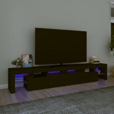 Tv skapītis ar led apgaismojumu, melns, 230x36,5x40cm