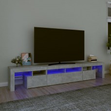 Tv skapītis ar led apgaismojumu, betona pelēks, 230x36,5x40 cm