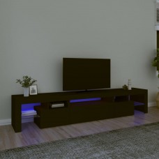 Tv skapītis ar led apgaismojumu, melns, 215x36,5x40 cm
