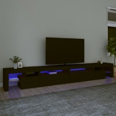 Tv skapītis ar led apgaismojumu, melns, 290x36,5x40 cm
