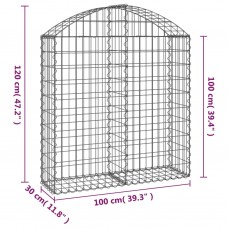 Arkveida gabiona grozs, 100x30x100/120 cm, cinkota dzelzs