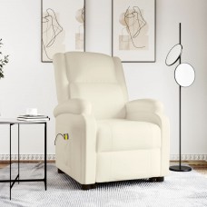 Masāžas krēsls, paceļams, krēmkrāsas mākslīgā āda