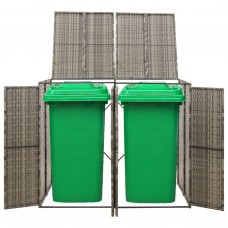 Divdaļīga nojume atkritumu konteineram, pelēka, 140x80x117 cm