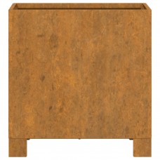 Puķu kaste ar kājām, rūsas krāsā, 32x30x33 cm, kortena tērauds