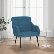 Atpūtas krēsls, zils, 63x76x80 cm, samts