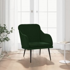 Atpūtas krēsls, tumši zaļš, 63x76x80 cm, samts