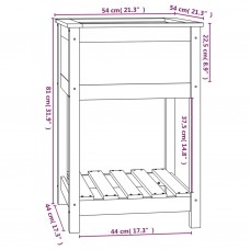 Puķu kaste ar plauktu, balta, 54x54x81 cm, priedes masīvkoks