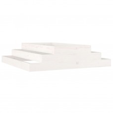 Puķu kaste, balta, 110x110x27 cm, priedes masīvkoks