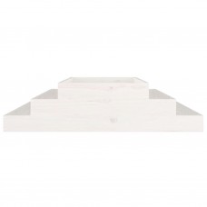 Puķu kaste, balta, 110x110x27 cm, priedes masīvkoks