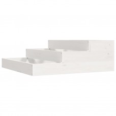 Puķu kaste, balta, 78x78x27 cm, priedes masīvkoks