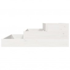 Puķu kaste, balta, 78x78x27 cm, priedes masīvkoks