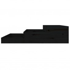 Puķu kaste, melna, 107x107x27 cm, priedes masīvkoks