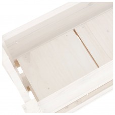 Puķu kaste, balta, 77x25x66 cm, priedes masīvkoks