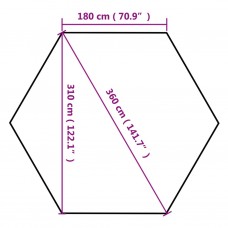 Nojume ar 6 sānu sienām, ātri uzstādāma, 3,6x3,1 m, pelēkbrūna