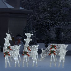 Ziemassvētku ziemeļbrieži, 6 gab., balta, vēsi balta