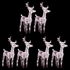 Ziemassvētku ziemeļbrieži, 6 gab., 240 silti baltas led, akrils