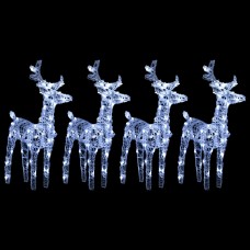 Ziemassvētku ziemeļbrieži, 4 gab., 160 vēsi baltas led, akrils