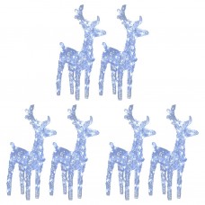 Ziemassvētku ziemeļbrieži, 6 gab., 240 vēsi baltas led, akrils