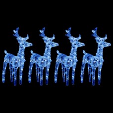 Ziemassvētku ziemeļbrieži, 4 gab., 160 zilas led, akrils