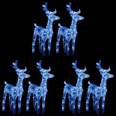 Ziemassvētku ziemeļbrieži, 6 gab., 240 zilas led, akrils