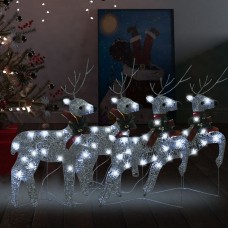 Ziemassvētku ziemeļbrieži, 4 gab., sudraba, 80 led