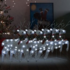Ziemassvētku ziemeļbrieži, 6 gab., sudraba, 120 led