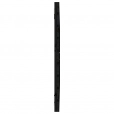 Sienas galvgalis, melns, 81x3x63 cm, priedes masīvkoks