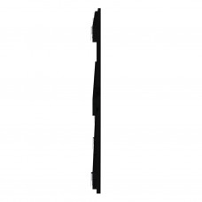 Sienas galvgalis, melns, 204x3x60 cm, priedes masīvkoks