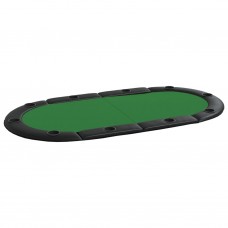Pokera galda virsma 10 personām, saliekama, zaļa, 208x106x3 cm
