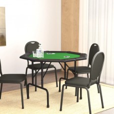 Pokera galds 8 personām, saliekams, zaļš, 108x108x75 cm