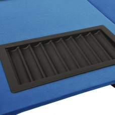 Pokera galds ar žetonu trauku, 10 personām,zils, 160x80x75 cm