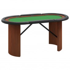 Pokera galds 10 personām, zaļš, 160x80x75 cm