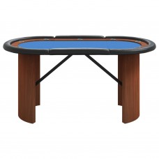 Pokera galds 10 personām, zils, 160x80x75 cm