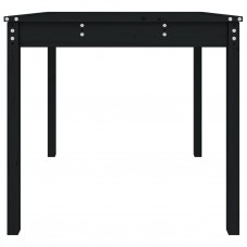 Dārza galds, melns, 82,5x82,5x76 cm, priedes masīvkoks