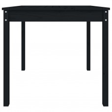Dārza galds, melns, 82,5x82,5x76 cm, priedes masīvkoks