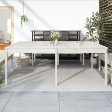 Dārza galds, balts, 203,5x100x76 cm, priedes masīvkoks