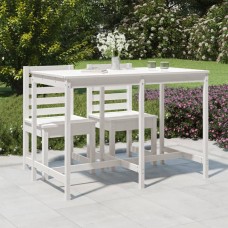 Dārza galds, balts, 159,5x82,5x110 cm, priedes masīvkoks