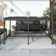 Dārza galds, 203,5x90x110 cm, priedes masīvkoks, pelēks