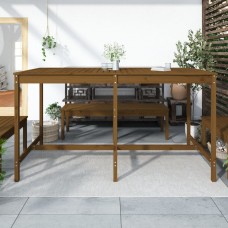 Dārza galds, 203,5x90x110 cm, priedes masīvkoks, medus brūns