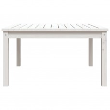 Dārza galds, balts, 82,5x82,5x45 cm, priedes masīvkoks