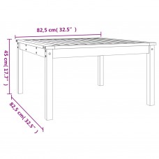 Dārza galds, balts, 82,5x82,5x45 cm, priedes masīvkoks