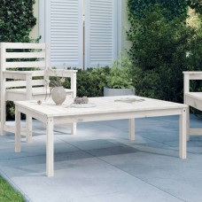 Dārza galds, balts, 121x82,5x45 cm, priedes masīvkoks