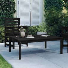 Dārza galds, melns, 121x82,5x45 cm, priedes masīvkoks
