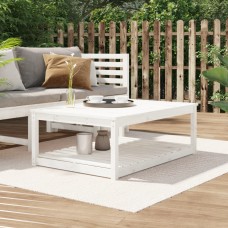 Dārza galds, balts, 121x82,5x45 cm, priedes masīvkoks