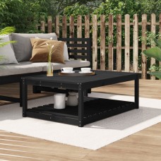 Dārza galds, melns, 121x82,5x45 cm, priedes masīvkoks