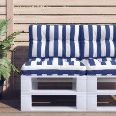 Dīvāna spilvens, zilas un baltas svītras, 50x40x12 cm, audums