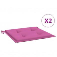 Dārza krēslu matrači, 2 gab., 40x40x3 cm, rozā, audums