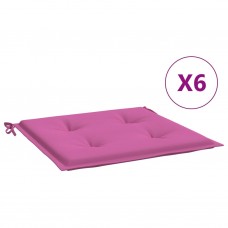 Dārza krēslu matrači, 6 gab., 40x40x3 cm, rozā, audums